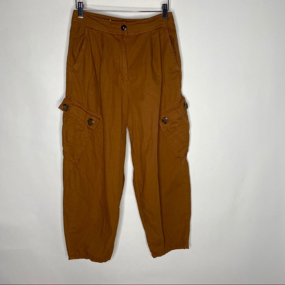 Free People | Burnt Orange Taper Leg Cargo Pants - Picture 2 of 8